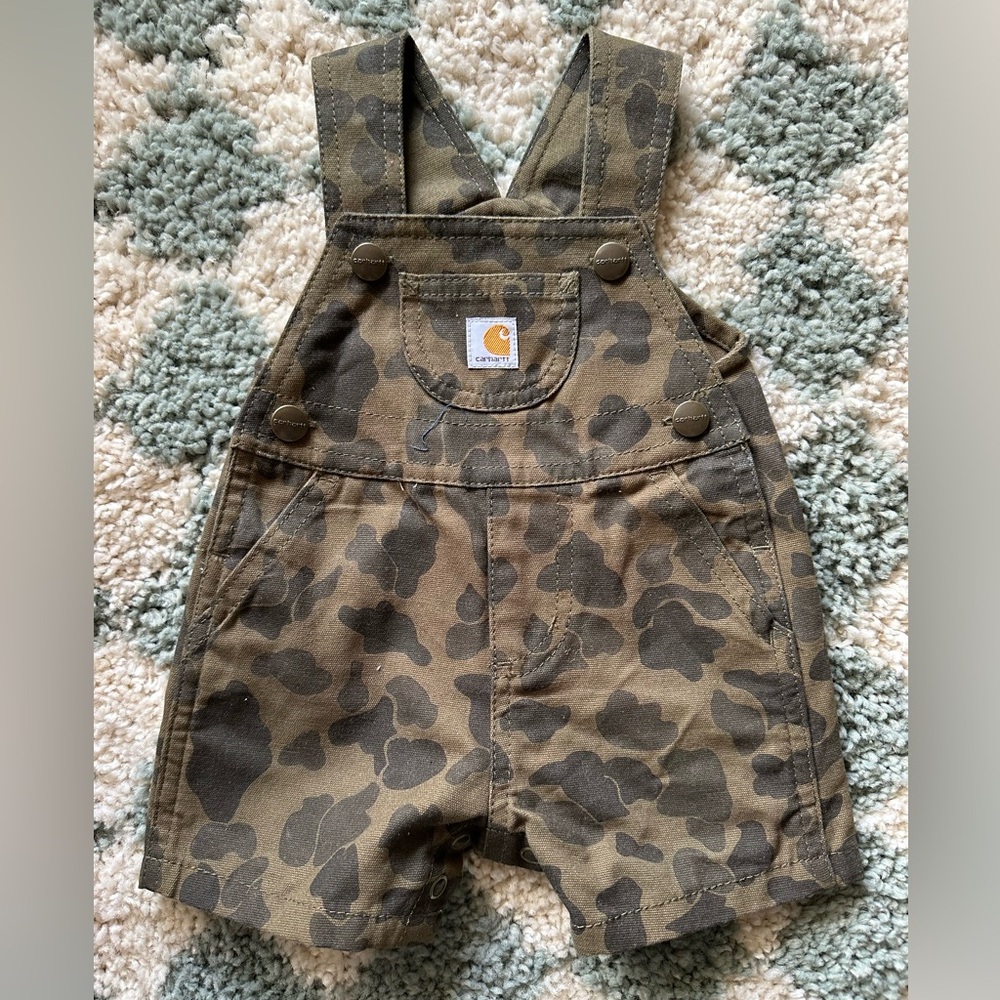 Carhartt army print baby overalls, thick material